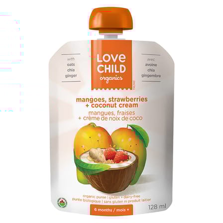 Organic Puree Mangoes Strawberrie and Coconut Cream Avril