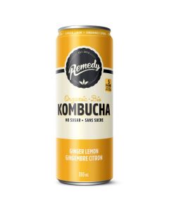 Organic Lemon Ginger Kombucha No Sugar
