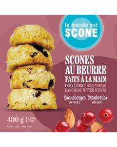 Scones au beurre prêt-à-cuire Canneberges amandes