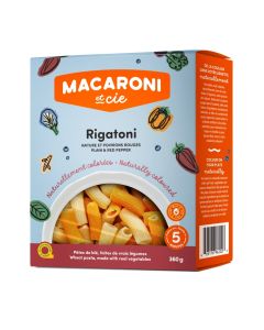 Pâte rigatoni nature poivrons rouges