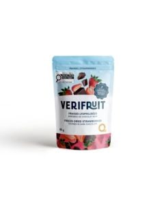 Fraises lyophilisées enrobées de chocolat noir