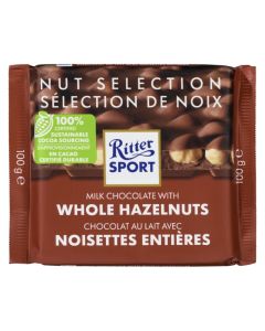 Chocolat au lait avec noisettes entières