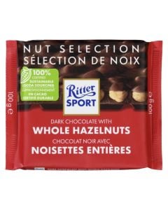 Chocolat noir avec noisettes entières