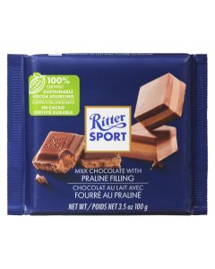 Chocolat au lait avec fourré au praliné