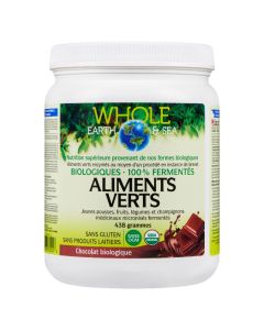 Aliments verts fermentés biologiques saveur chocolat 