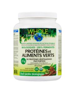 Protéines aliments verts biologiques fermentés saveur vanille chaï