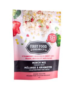 Mélange à grignoter biologique  - Fraise brocoli et maïs sucré