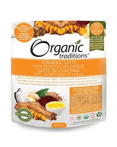 Latté de curcuma avec probiotiques et safran
