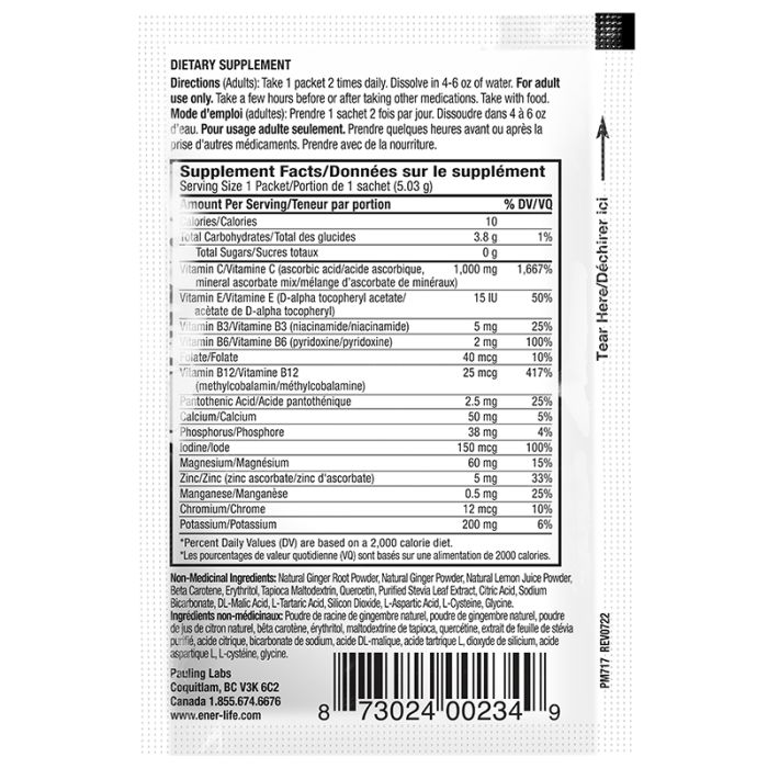 Vitamine C 1000 mg saveur citron gingembre sans sucres