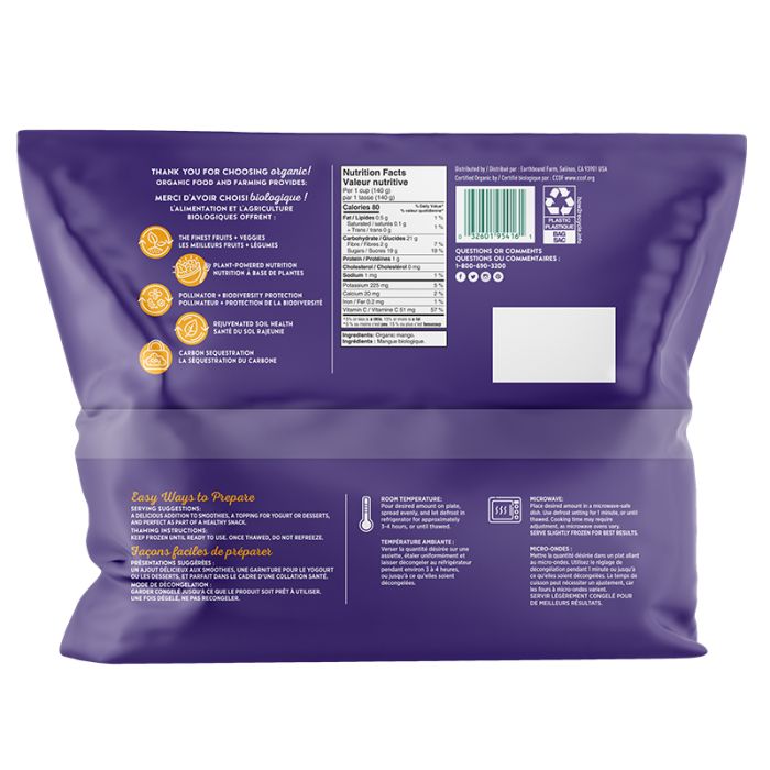 Organic Frozen Mango Chunks Value Size