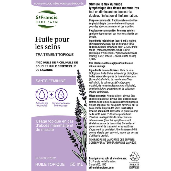 Huile pour les seins - Huile topique