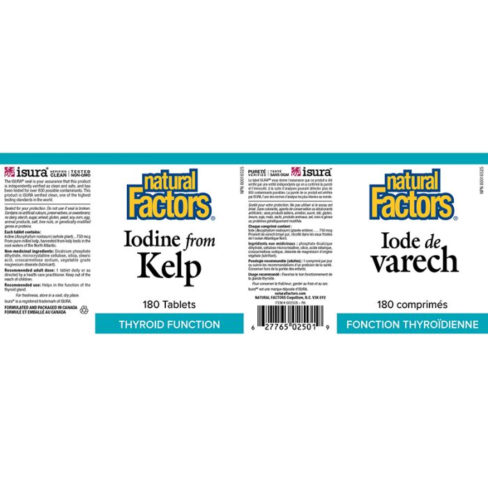 Iodine form Kelp 750 mcg – Thyroid Function