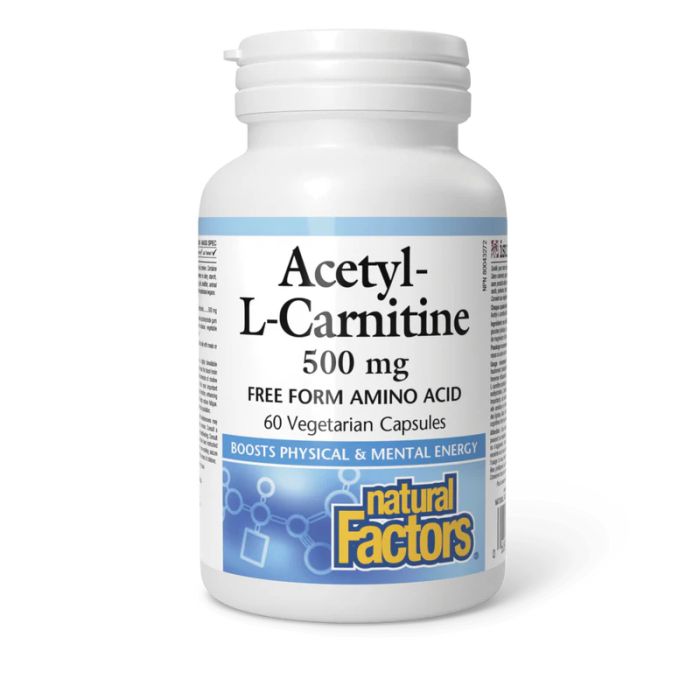 Acetyl-L-Carnitine 500 mg Free Form Amino Acid - Boost Energy