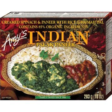 Palak Paneer avec riz et rajmah dal