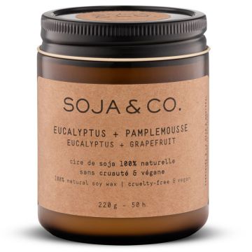 Vegan soy candle - Eucalyptus and grapefruit