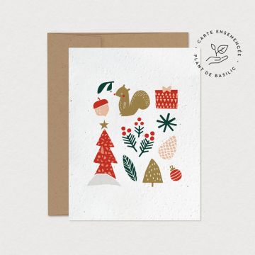  Plantable card - Festive squirrel