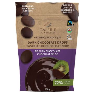 Pastilles de chocolat noir belge biologique