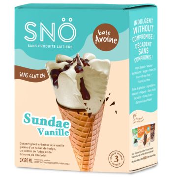 Dessert glacé sans produits laitiers - Cornets sundae vanille