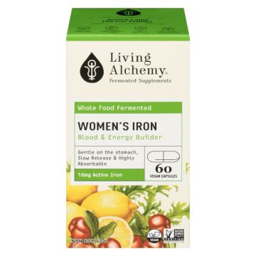 Organic Fermented Iron 16 mg - Women' Health Blood and Energy Builder 