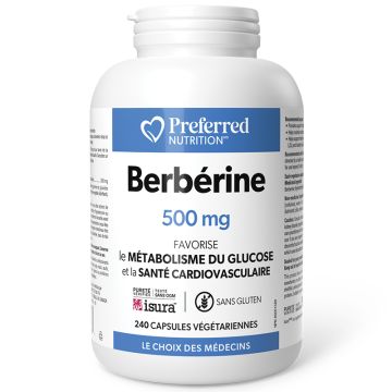 Berbérine 500 mg santé cardiovasculaire et métabolisme du glucose