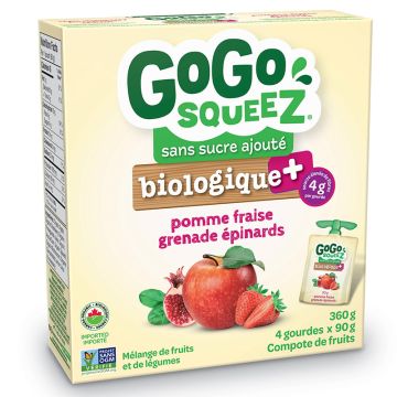 GoGo Squeez biologique -  Pomme fraise pomme-grenade épinard