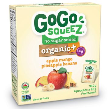 GoGo Squeez biologique - Pomme mangue ananas banane