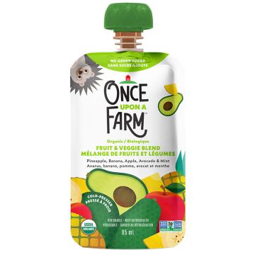 Mélange fruits et légumes biologiques - Ananas banane pomme avocat et menthe