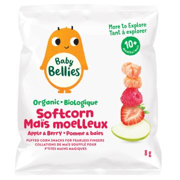 Organic puffed snack 10 months+ - Softcorn apple & berry