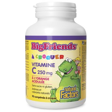 Vitamine C à croquer 250 mg saveur orange acidulée Big Friends - Santé des enfants