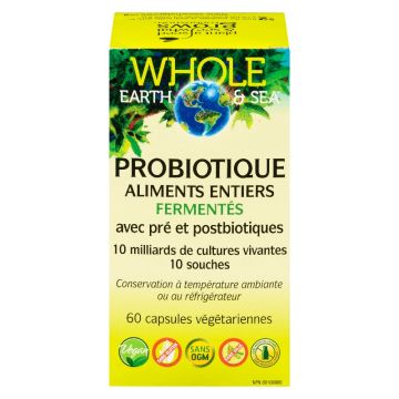Probiotique aliments entiers fermentés 10 milliards de cellules actives