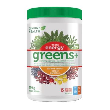 Natural Orange Flavour Extra Energy Greens+ 15 Servings