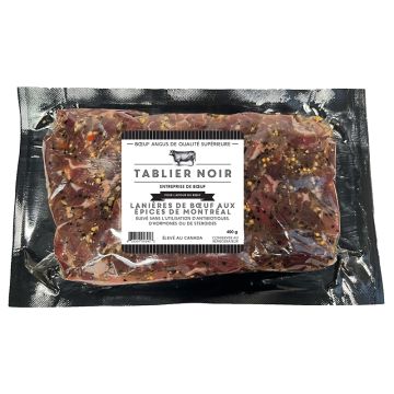 Beef strips with Montreal spices