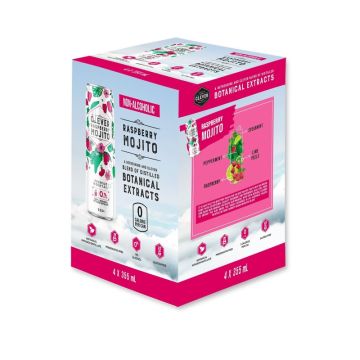 Boisson sans alcool -  Mojito framboise zéro sucre x 4