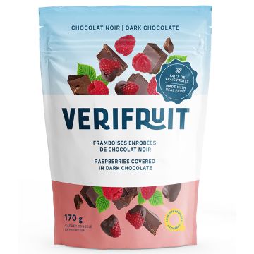 Framboises enrobées de chocolat noir