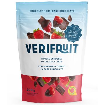 Fraises enrobées de chocolat noir