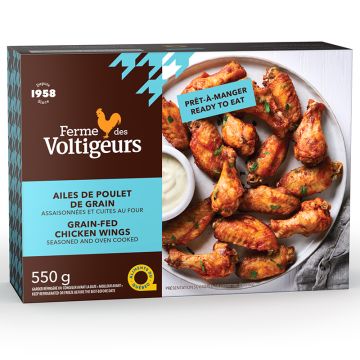 Ailes de poulet de grain assaisonnées et cuites au four