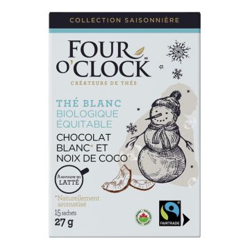 Thé blanc chocolat blanc et noix de coco biologique