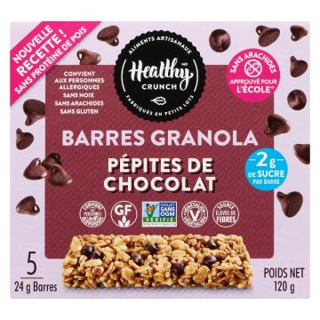 Barres granola pépites de chocolat