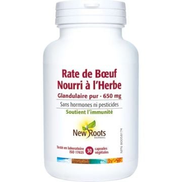 Rate de boeuf nourri à l'herbe Glandulaire pur 650 mg Soutient l'immunité