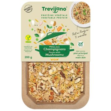 Pâtes aux champignons protéine végétale