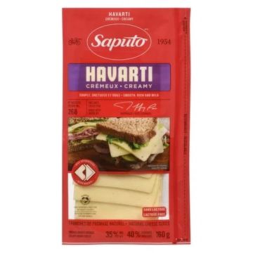 Lactose free sliced ​​Havarti cheese