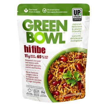 Hifibe riz et haricots rouges cuits à la vapeur avec épinards, carottes et orge surcyclés
