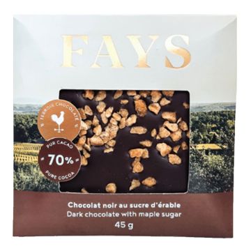 Chocolat noir au sucre d'érable