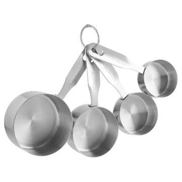 Set of 4 Stainless Steel Measuring Cups