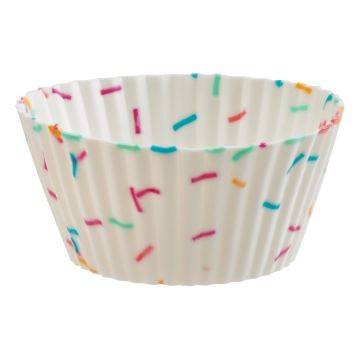 Set of 12 Standard Silicone Muffin Cups Confetti