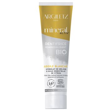 Organic Remineralizing Toothpaste White Clay Melissa Hydrolat and Lemon Essential Oil