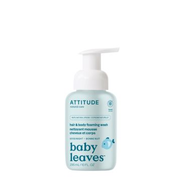 Baby Leaves Nettoyant mousse cheveux et corps Bonne nuit lait d'amande