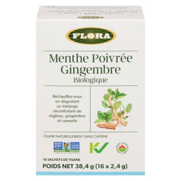 Tisane gingembre menthe poivrée biologique - Détente