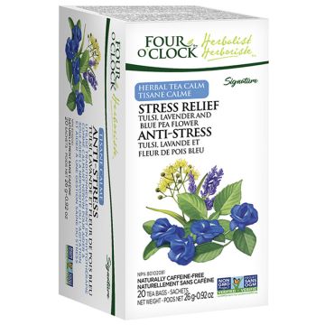 Herbal Tea Calm Stress Relief Tulsi Lavender and Blue Pea Flower Caffeine Free