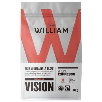 Café biologique mélange vision mi-corsé espresso en grains